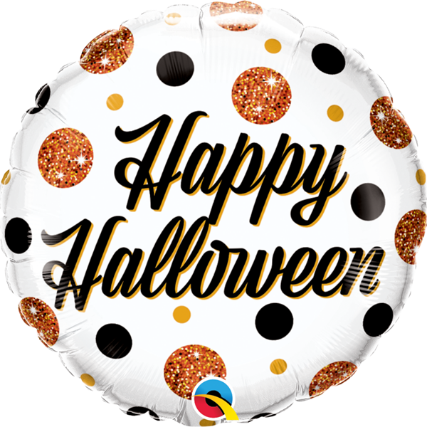 Happy Halloween Sparkly Dots 18" Foil Balloon