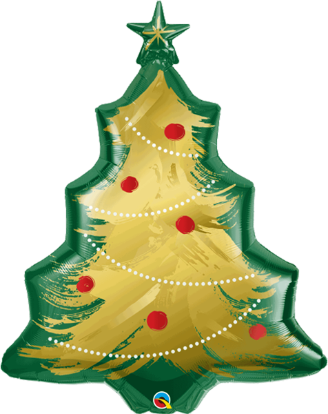 Christmas Tree Brushed Gold 40" Foil Balloon