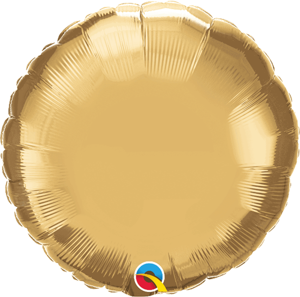 Chrome Gold 18" Round Foil Balloon (Pkgd)