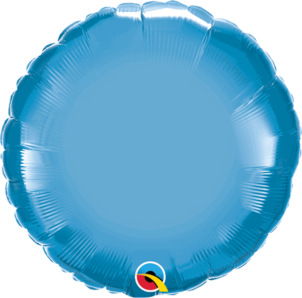 Chrome Blue 18" Round Foil Balloon (Pkgd)