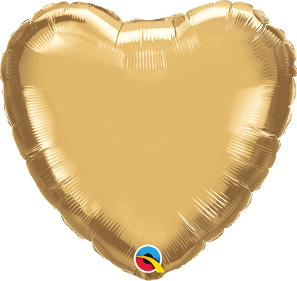 Chrome Gold 18" Heart Foil Balloon (Pkgd)