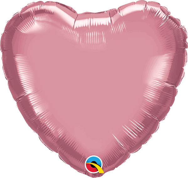 Chrome Mauve 18" Heart Foil Balloon (Pkgd)