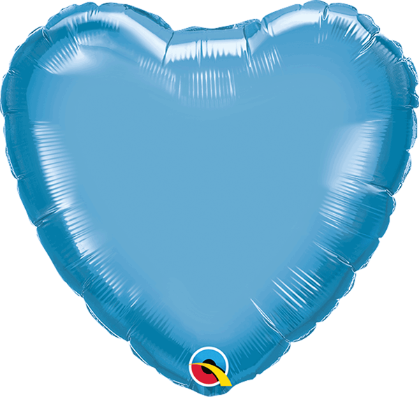Chrome Blue 18" Heart Foil Balloon (Pkgd)