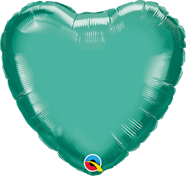 Chrome Green 18" Heart Foil Balloon (Pkgd)