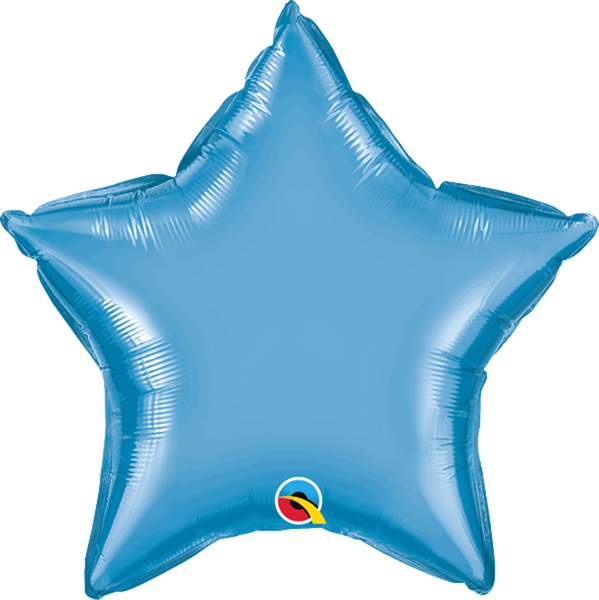 Chrome Blue 20" Star Foil Balloon (Pkgd)