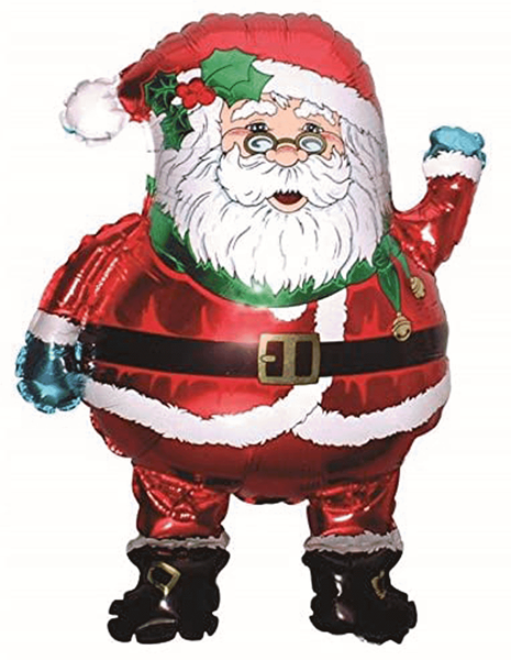 Christmas Jumbo Santa With Glasses Foil Balloon
