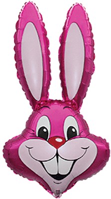 Jumbo Hot Pink Rabbit 35" Foil Balloon Loose
