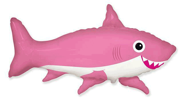 Jumbo Pink Smiling Shark Foil Balloon