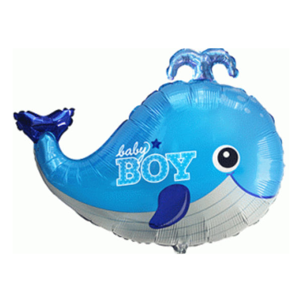 Baby Boy Blue Whale 34" Foil Balloon