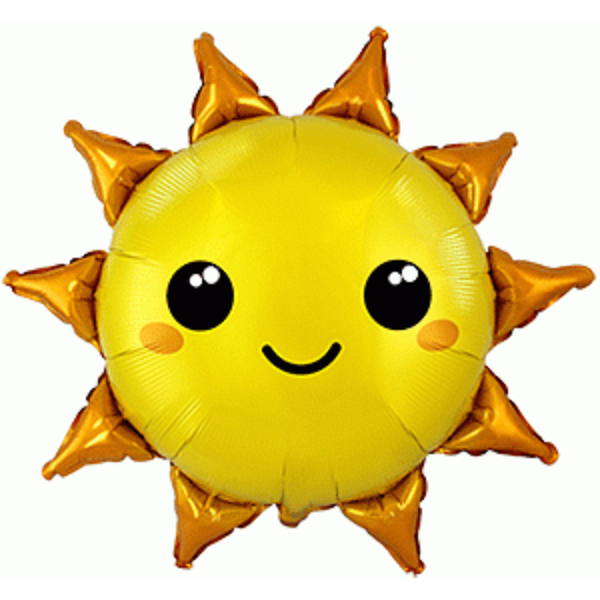 Golden Smiley Sunshine 31" Large Foil Balloon