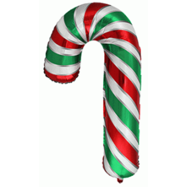 Large Red & Green Candy Cane 39" Foil Balloon