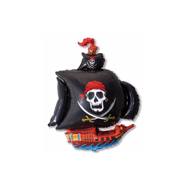 Black Pirate Ship 15" Mini Shape Foil Balloon