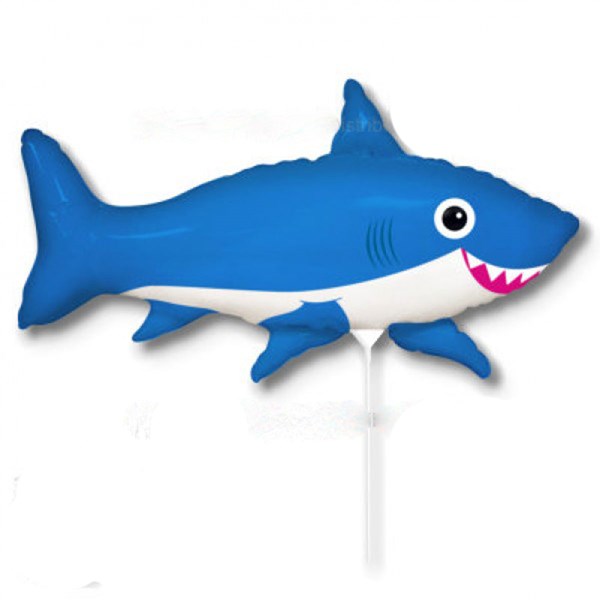 Blue Happy Shark 14" Mini Shape Foil Balloon