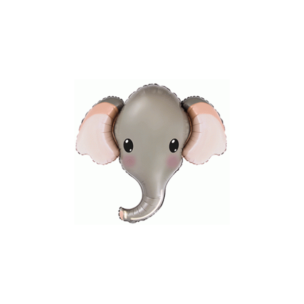 Elephant Head 14" Mini Shape Foil Balloon (grey)