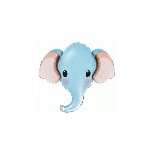 Baby Blue Elephant Head Mini Shape Foil Balloon