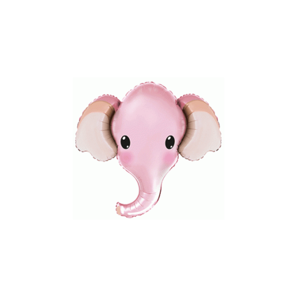 Baby Pink Elephant Head Mini Shape Foil Balloon