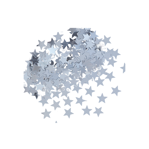 Silver Foil Star Confetti 14g