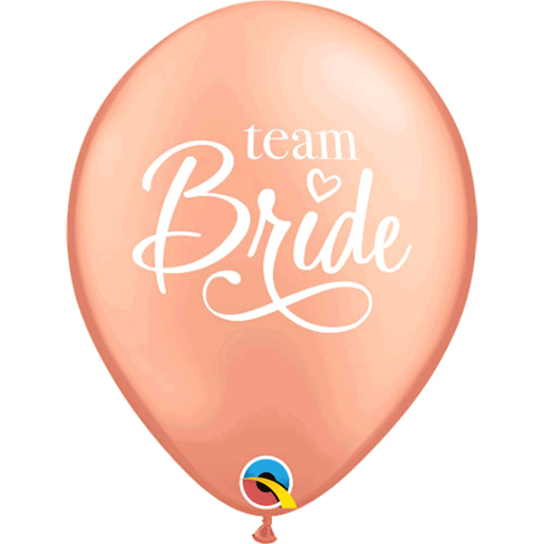 Rose Gold Team Bride 11" Hen Party Latex Balloons 25pk