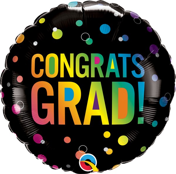 Congrats Grad Ombre Dots 18" Foil Balloon