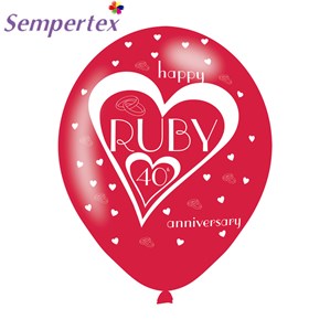 Ruby 40th Anniversary 11" Latex Balloons 6pk