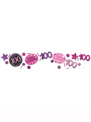 Pink Celebration 100th Birthday 3 Variety Confetti