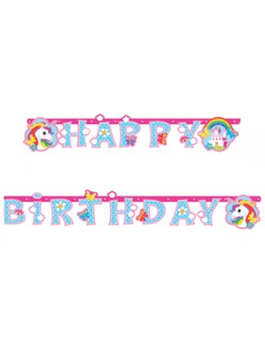 Unicorn Party Happy Birthday Jointed Banner