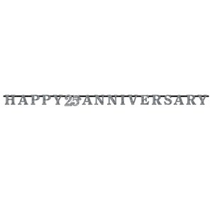 25th Silver Wedding Anniversary Prismatic Letter Banner