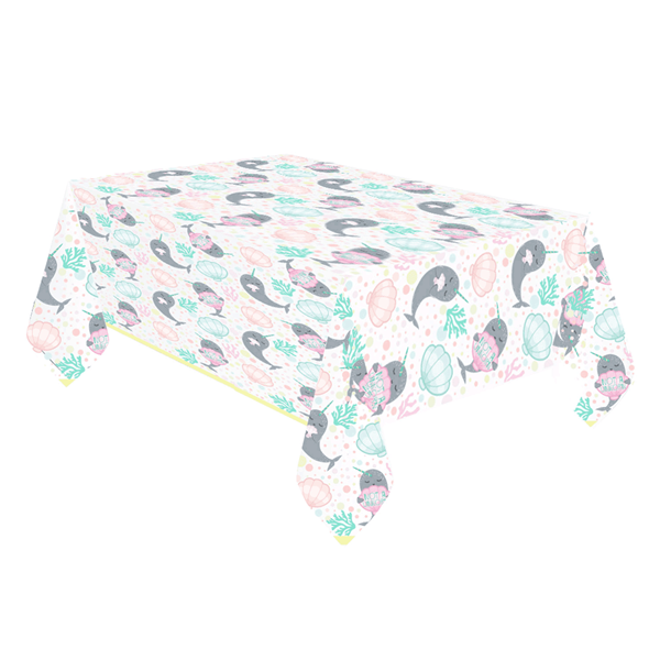 Narwhal Party Reusable Plastic Tablecover