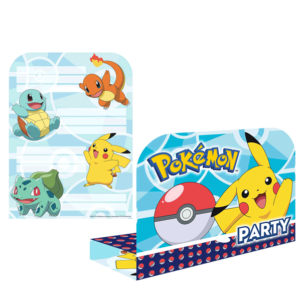 Pokemon Party Invitations & Envelopes 8pk