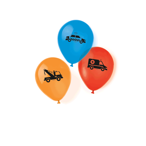 On The Road Vehicles 11" Latex Balloons 6pk
