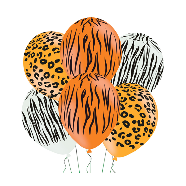 Animal Print Safari 11" Latex Balloons 6pk