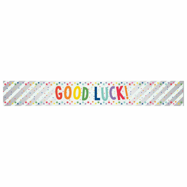Good Luck Colourful Foil Banner 2.7m