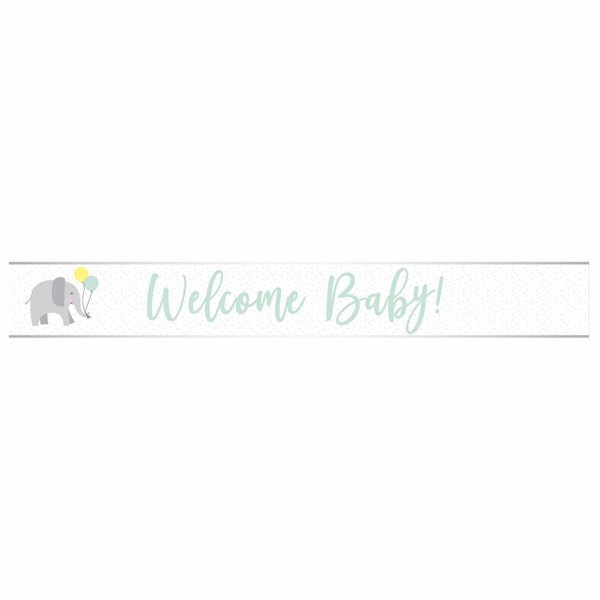 Welcome Baby Unisex Foil Script Banner 2.7m
