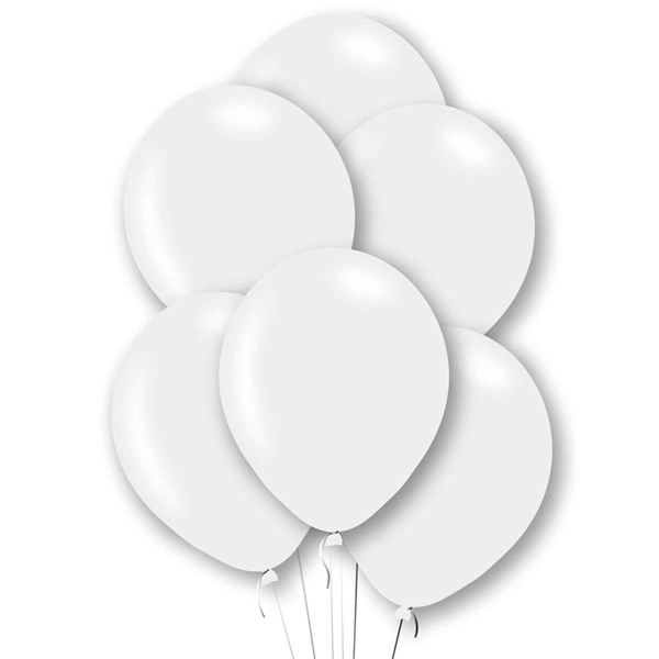 Pearl White 11" Latex Balloons 6pk