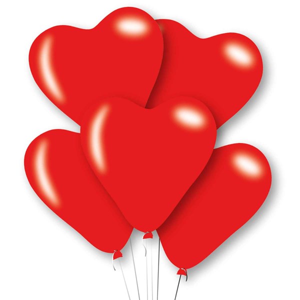 Amscan Red Hearts 11" Latex Balloons 6pk
