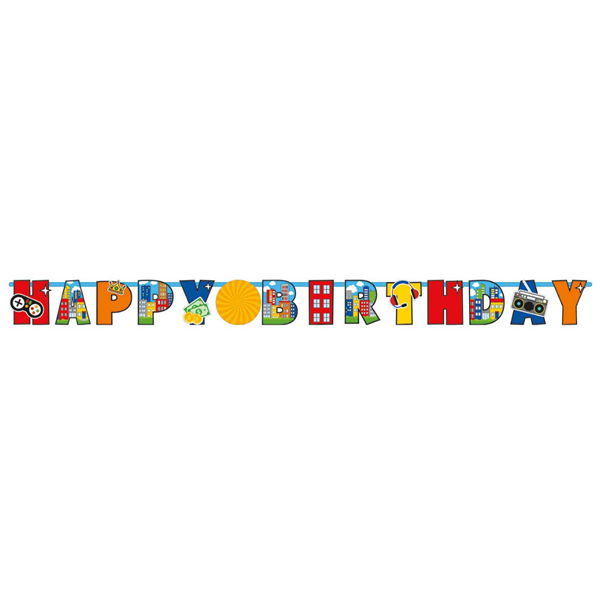 Party Town Happy Birthday Letter Banner 1.8m