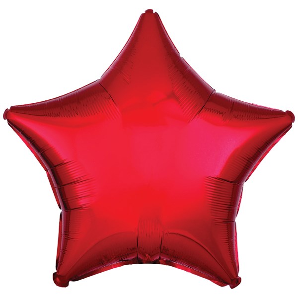Amscan Metallic Red Star 18" Foil Balloon Packaged