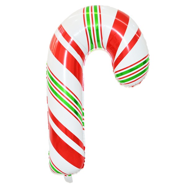 Red, Green & White Christmas Candy Cane 31" Large Foil Balloon
