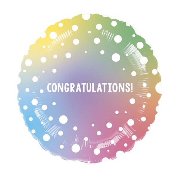 Congratulations Pastel Ombre 18" Foil Balloon