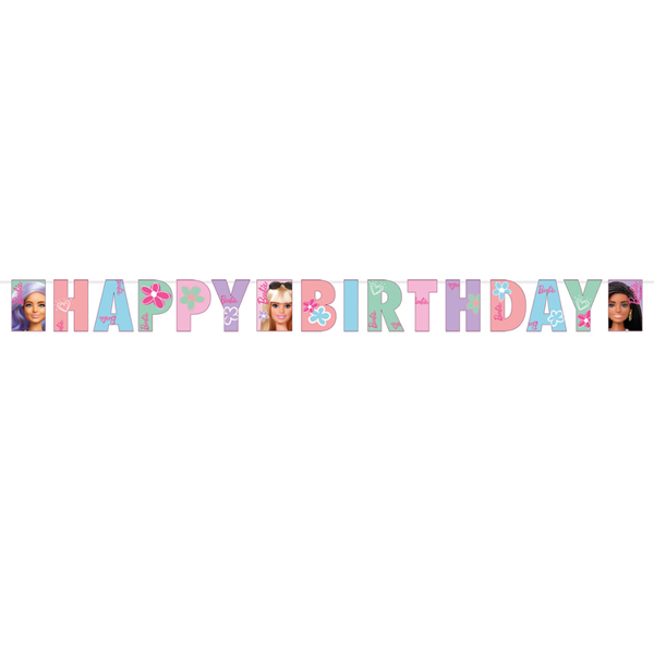 Barbie Sweet Life Happy Birthday 1.8m Letter Banner
