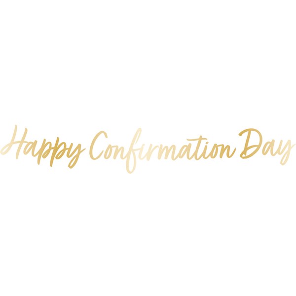 Happy Confirmation Day Gold Letter Banner 5ft