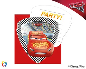 Disney Cars 3 Invitations & Envelopes 6pk