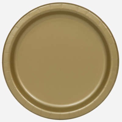 Gold 9" Round Paper Plates 16pk