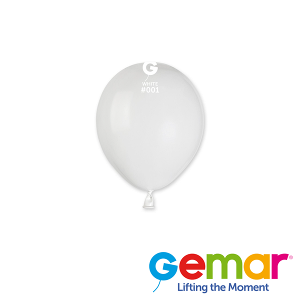Gemar Standard White 5" Latex Balloons 50pk