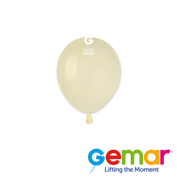 Gemar Standard Ivory 5" Latex Balloons 50pk