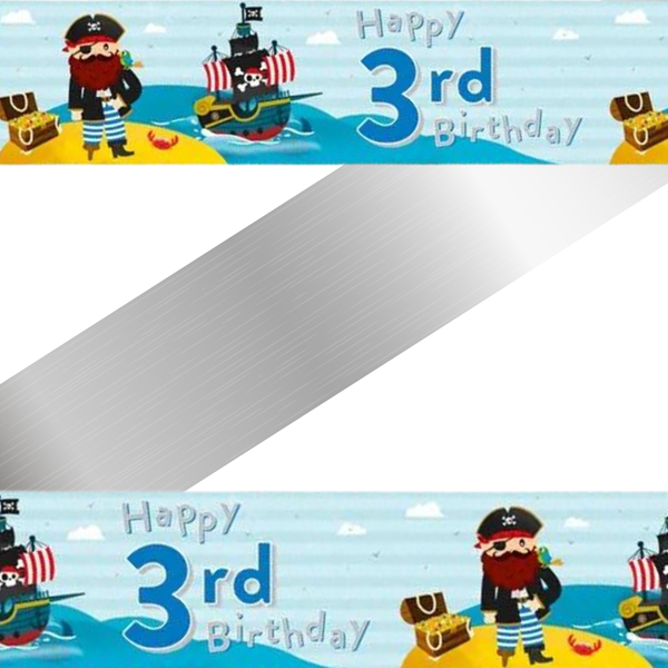 3rd Birthday Pirate Foil Banner
