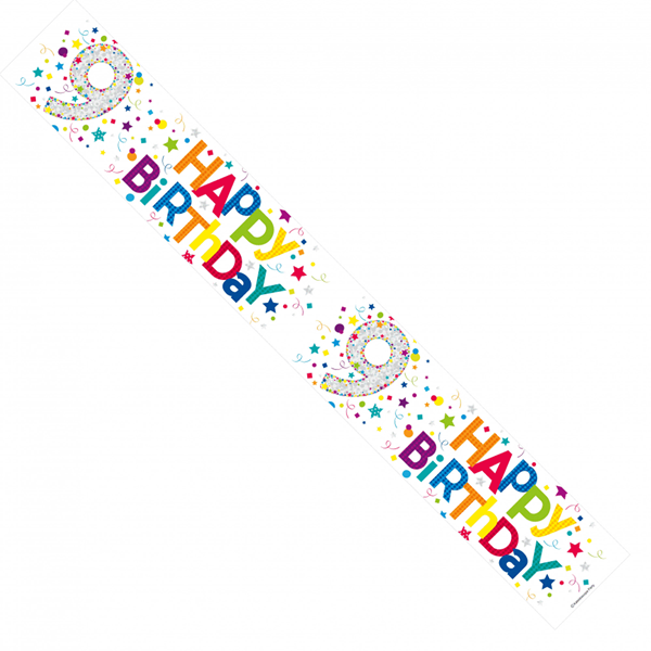 Colourful 9th Birthday Foil Banner