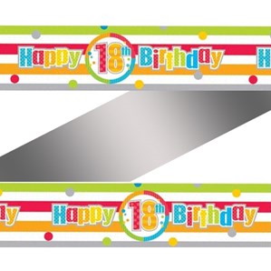 Happy 18th Birthday Rainbow Foil Banner
