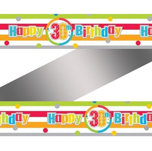 Happy 30th Birthday Rainbow Foil Banner