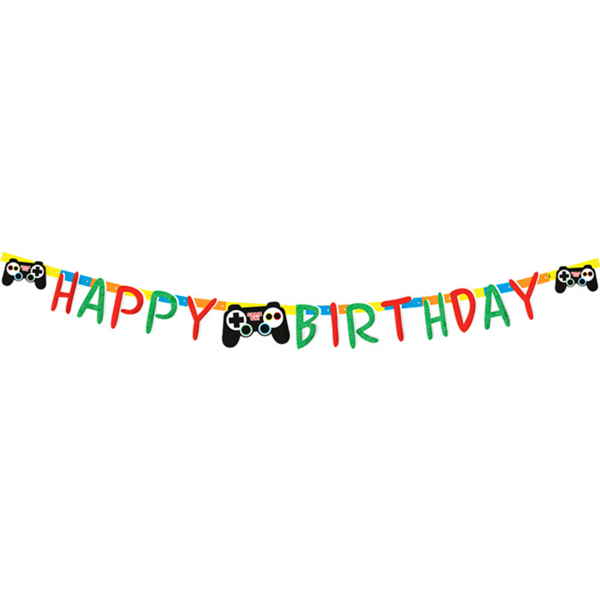 Game Controller Happy Birthday Letter Banner 2M